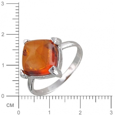 Кольцо с янтарем из серебра (арт. 820483)