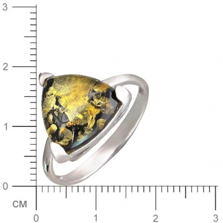 Кольцо с янтарем из серебра (арт. 820484)
