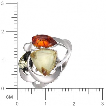 Кольцо с янтарем из серебра (арт. 820486)