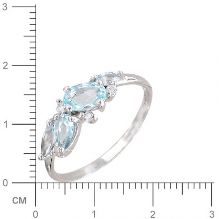 Кольцо с топазом, фианитами из серебра (арт. 820589)