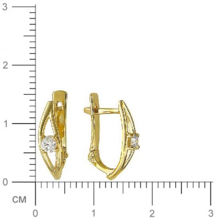 Серьги с бриллиантами из желтого золота (арт. 820718)