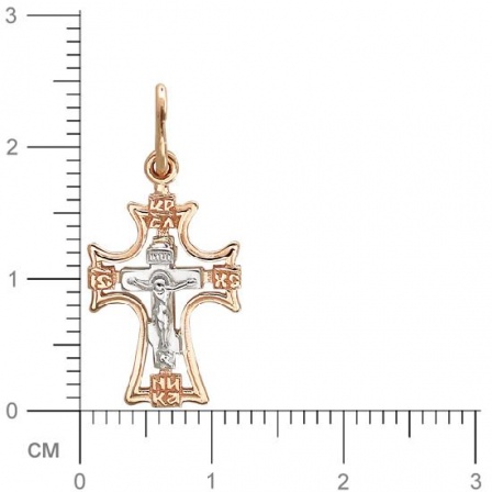 Крестик из комбинированного золота (арт. 820726)