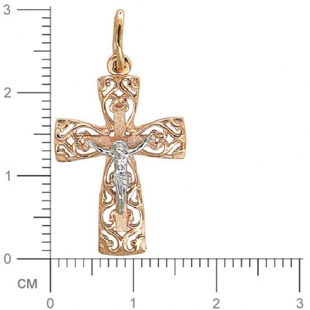 Крестик из комбинированного золота (арт. 820727)