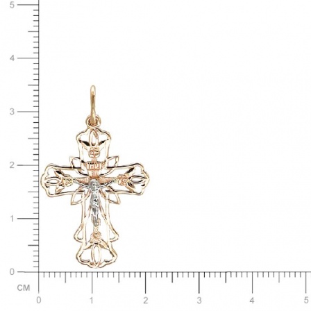 Крестик из комбинированного золота (арт. 820728)