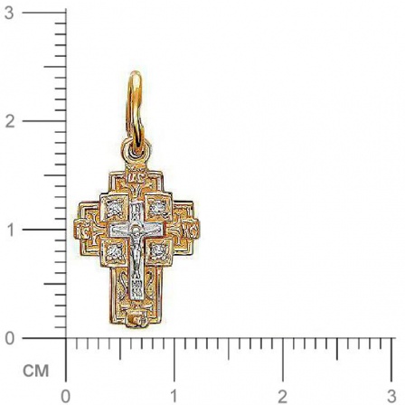 Крестик с фианитами из красного золота (арт. 820729)