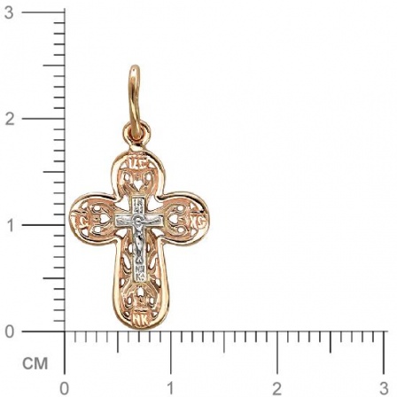 Крестик из комбинированного золота (арт. 821260)
