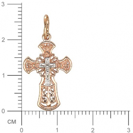 Крестик из комбинированного золота (арт. 821261)