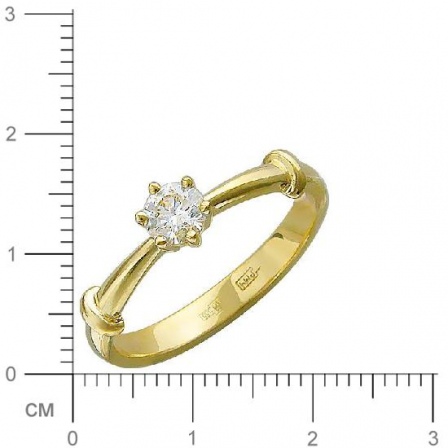 Кольцо с бриллиантом из желтого золота (арт. 821681)