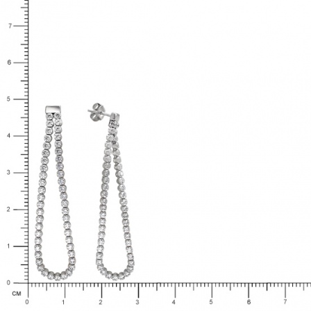 Серьги с кристаллами swarovski из серебра (арт. 821763)