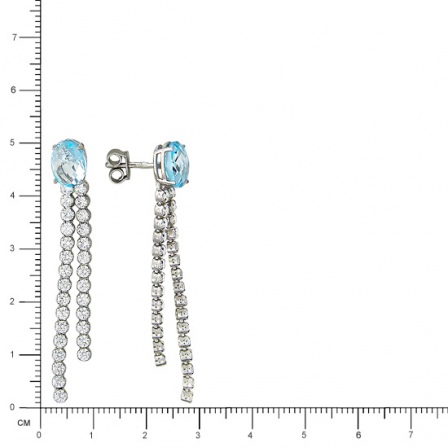Серьги с топазами, кристаллами swarovski из серебра (арт. 821767)