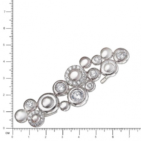 Кольцо на два пальца с 31 фианитом из серебра (арт. 821888)