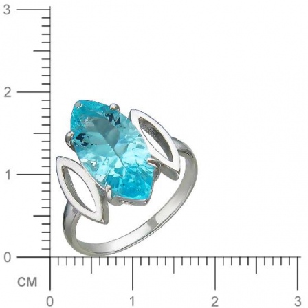Кольцо с 1 топазом из серебра (арт. 822021)