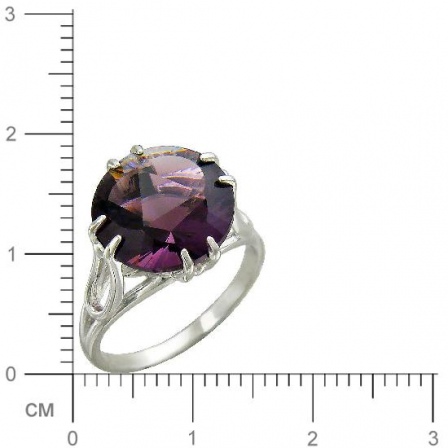 Кольцо с 1 аметистом из серебра (арт. 822031)