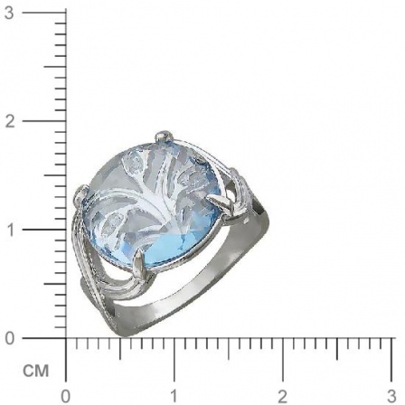 Кольцо с топазом, фианитами из серебра (арт. 822736)