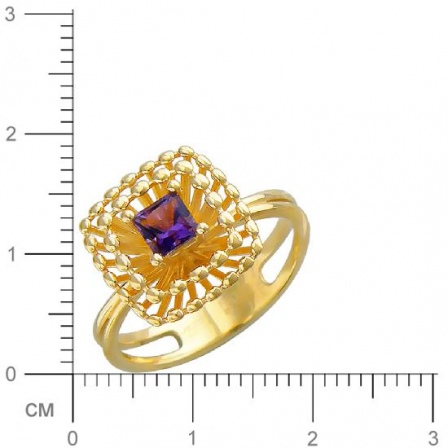 Кольцо с аметистом из желтого золота (арт. 822894)