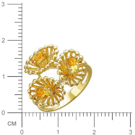 Кольцо с цитринами из желтого золота (арт. 822895)