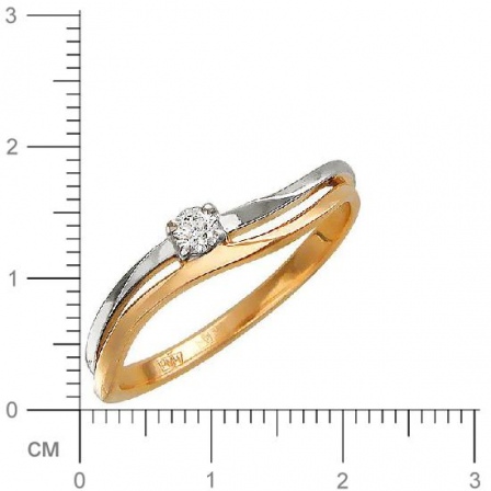 Кольцо с бриллиантом из красного золота (арт. 822964)