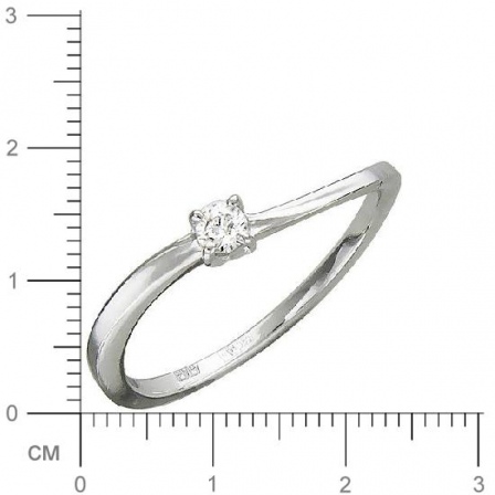 Кольцо с бриллиантом из белого золота (арт. 822965)