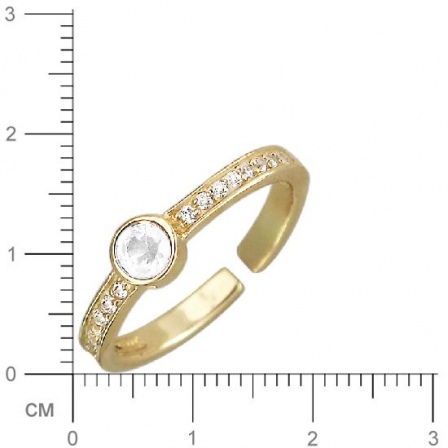 Кольцо с фианитами из желтого золота (арт. 823045)