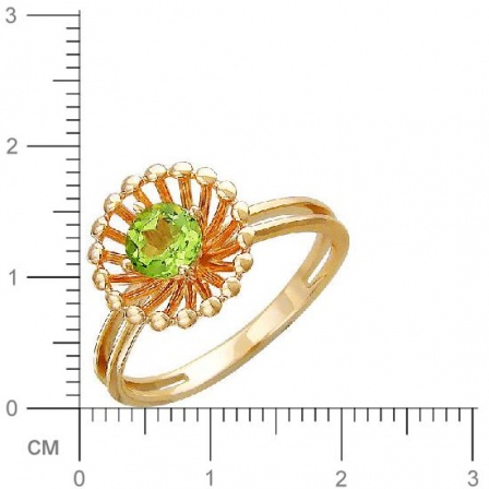 Кольцо с хризолитом из красного золота (арт. 823048)