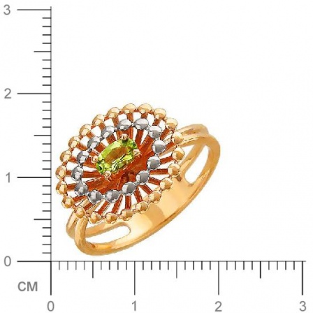 Кольцо с хризолитом из красного золота (арт. 823054)