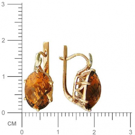 Серьги с цитринами из комбинированного золота (арт. 823137)