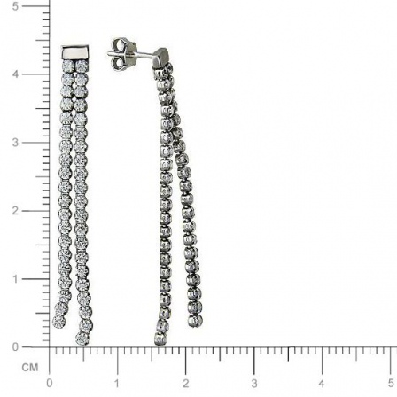 Серьги с кристаллами swarovski из серебра (арт. 823164)