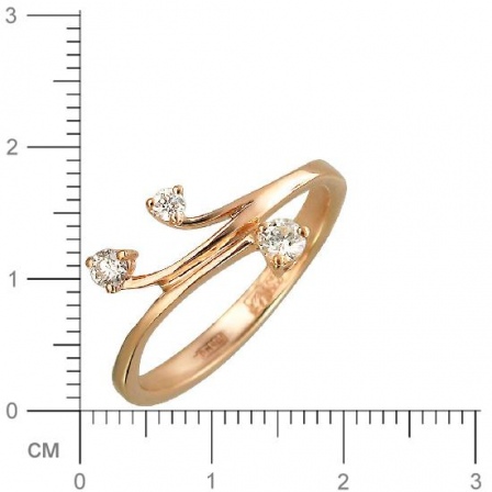 Кольцо с бриллиантами из комбинированного золота (арт. 823296)