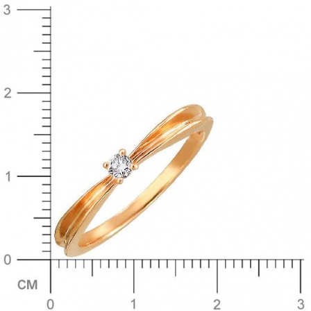 Кольцо с бриллиантом из комбинированного золота (арт. 823300)