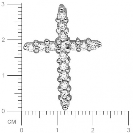 Крестик с бриллиантами из комбинированного золота (арт. 823476)