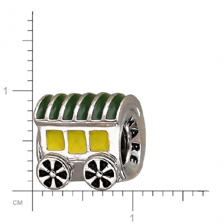 Подвеска-Шарм Вагончик с вставкой из эмали из серебра (арт. 823501)
