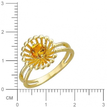 Кольцо с хризолитом из желтого золота (арт. 823572)