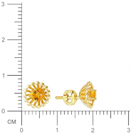 Серьги с цитринами из желтого золота (арт. 823587)