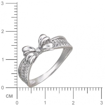 Кольцо Бантик с фианитами из серебра (арт. 823890)