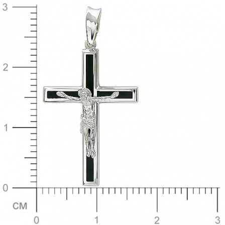 Крестик с ониксами из белого золота (арт. 823911)