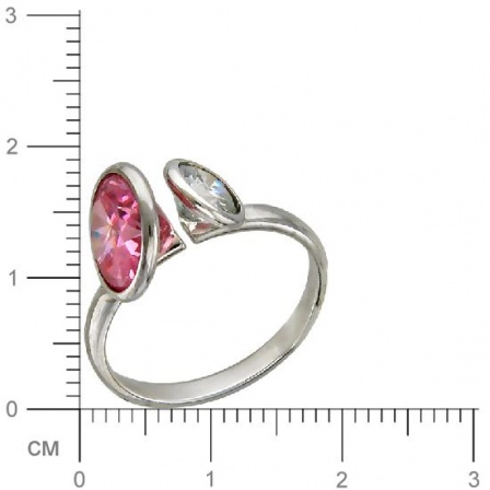 Кольцо с фианитами из серебра (арт. 824045)