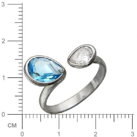 Кольцо с фианитами из серебра (арт. 824046)