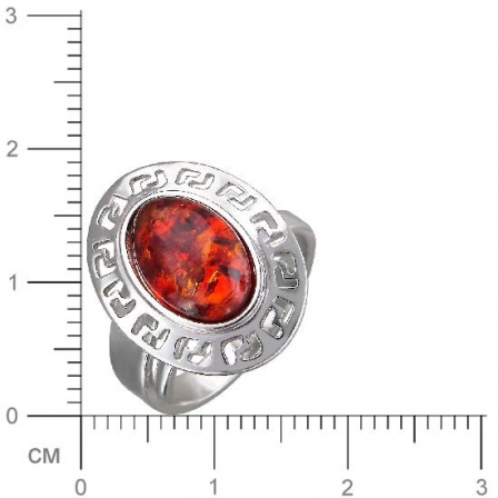 Кольцо с янтарем из серебра (арт. 824142)