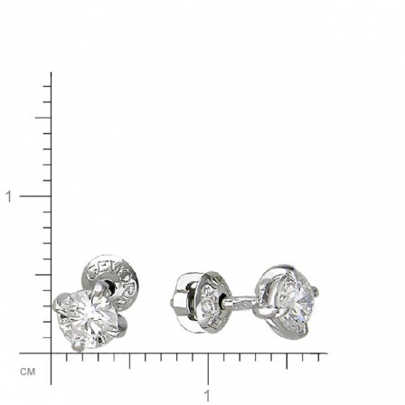 Серьги с бриллиантами из белого золота 750 пробы (арт. 824435)