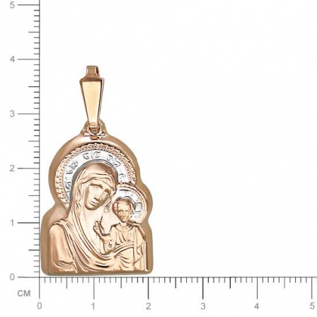 Подвеска-иконка "Богородица Казанская" из красного золота (арт. 824474)