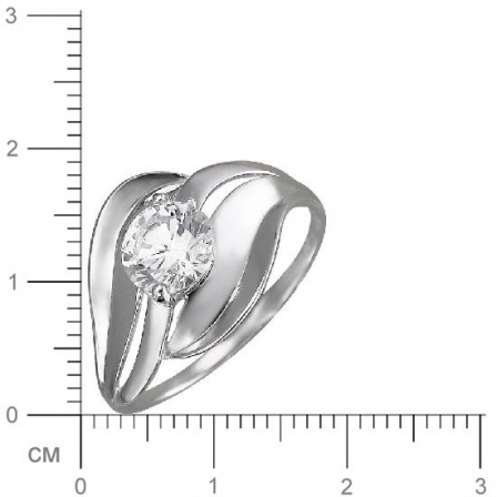 Кольцо с фианитом из серебра (арт. 824594)
