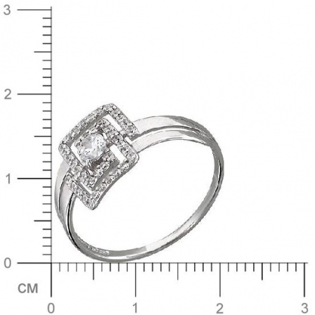 Кольцо с фианитами из серебра (арт. 824605)