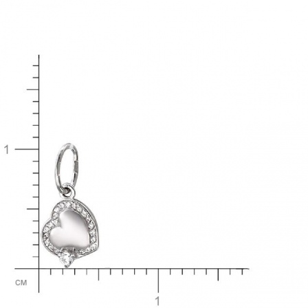 Подвеска Сердце с фианитами из серебра (арт. 824627)