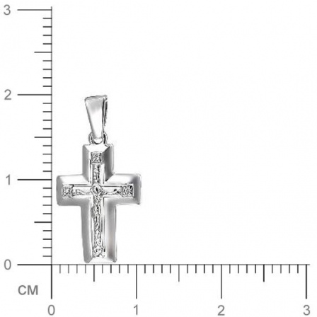 Крестик с фианитом из серебра (арт. 824637)
