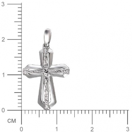 Крестик с фианитом из серебра (арт. 824640)