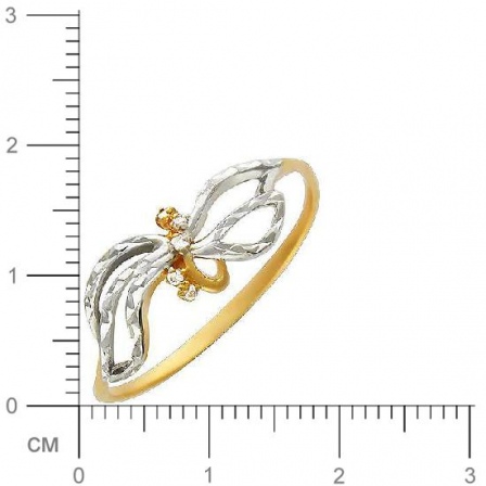 Кольцо с фианитами из желтого золота (арт. 824762)