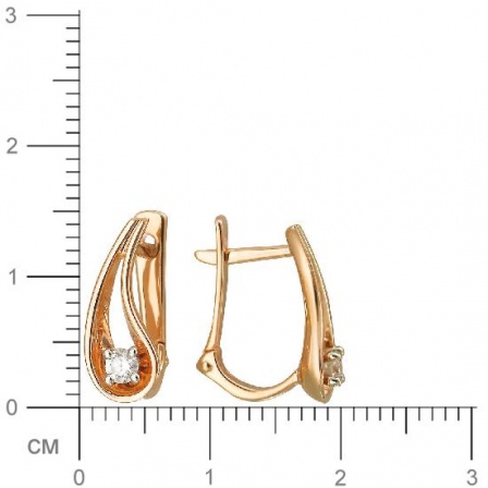 Серьги с бриллиантами из комбинированного золота (арт. 824778)