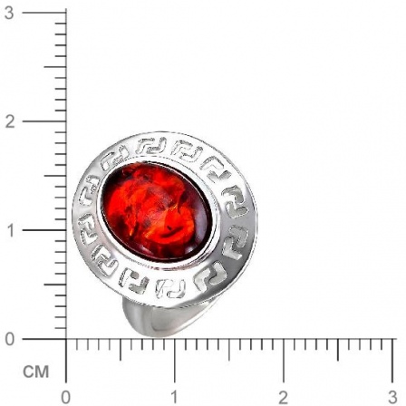 Кольцо с янтарем из серебра (арт. 824858)