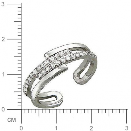 Кольцо с фианитами из серебра (арт. 825307)