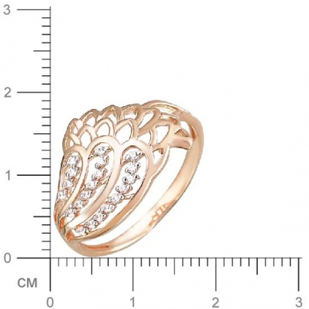 Кольцо с фианитами из красного золота (арт. 825419)